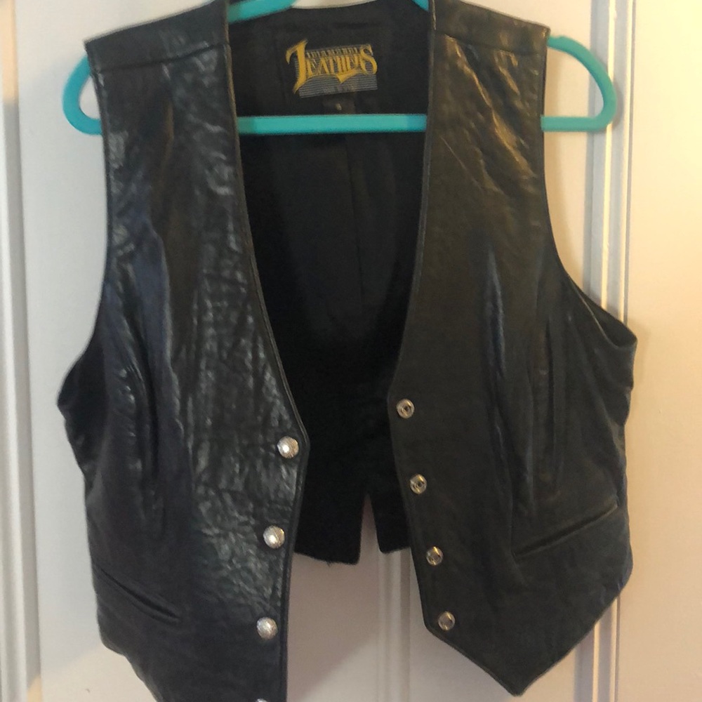 Diamond Leathers made in USA blk leather vest  12